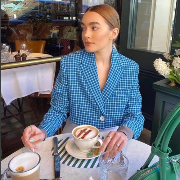 Zara Jackets & Coats Zara Plaid Coord Set Cropped Blazer Skirt